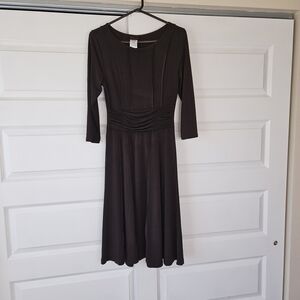Rekucci Womens Brown Slimming Fit-and-Flare Tummy Control Dress Size 8